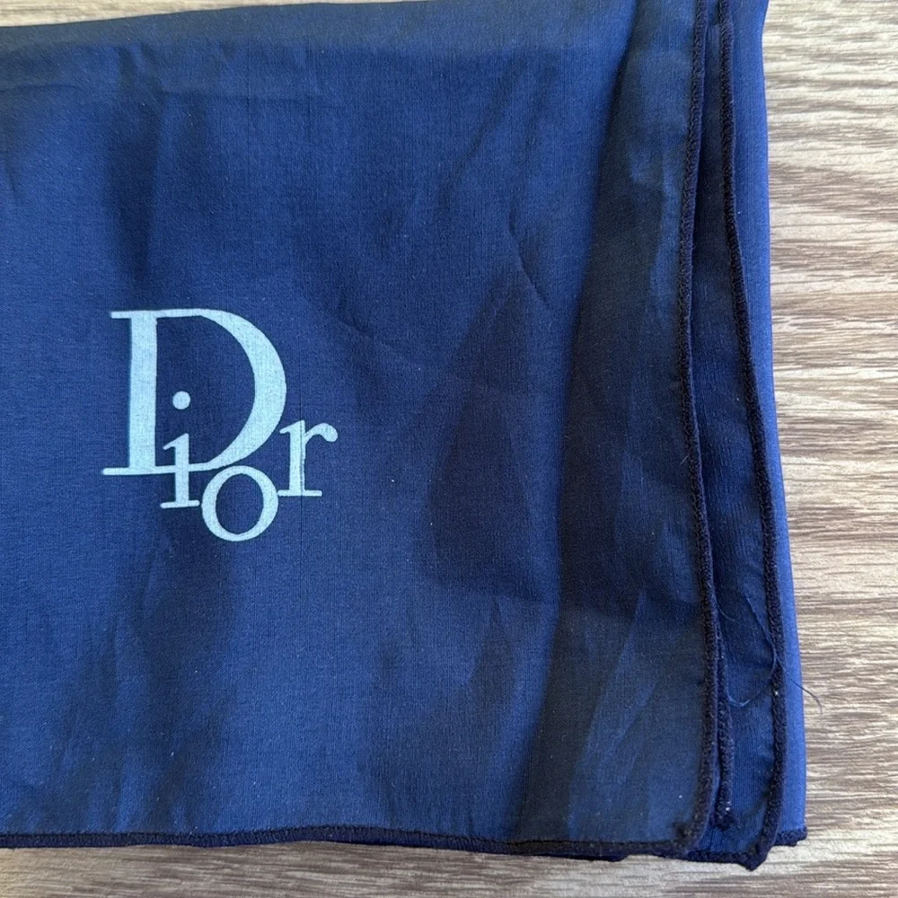 Dior Midnight Blue Handkerchief Scarf Pocket Square